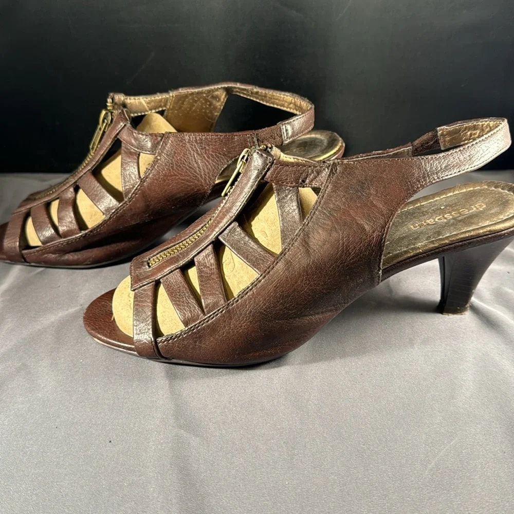 Dress barn Miranda strappy sandal with zip detail1, 2.5” heel - Picture 2 of 5